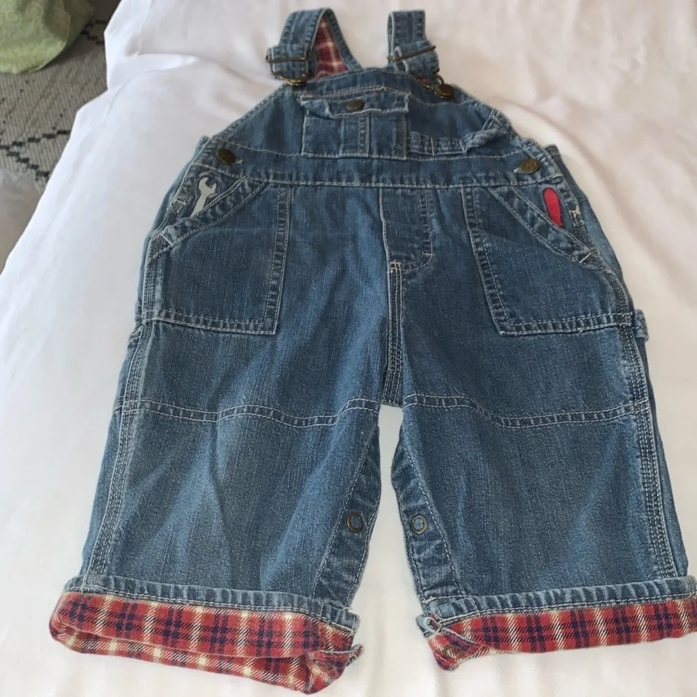 Vintage Mechanic Embroidered Tools Toddler Overalls by Oshkosh